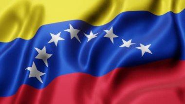 Ulusal Venezuela bayrağının üç boyutlu görüntülenmesi bir döngü hareketinde sallanıyor