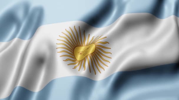 Renderização Uma Bandeira Nacional Argentina Acenando Movimento Loop — Vídeo de Stock