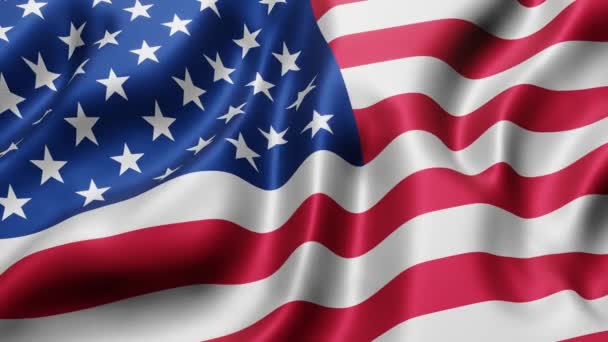 Amerika Birleşik Devletleri Bayraklarının Boyutlu Canlandırması Bir Döngü Hareketinde Sallanıyor — Stok video