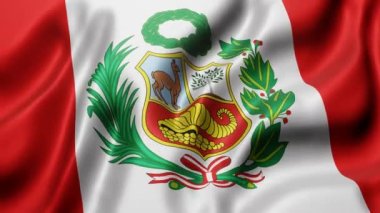 3d rendering of a National Peru flag waving in a looping motion