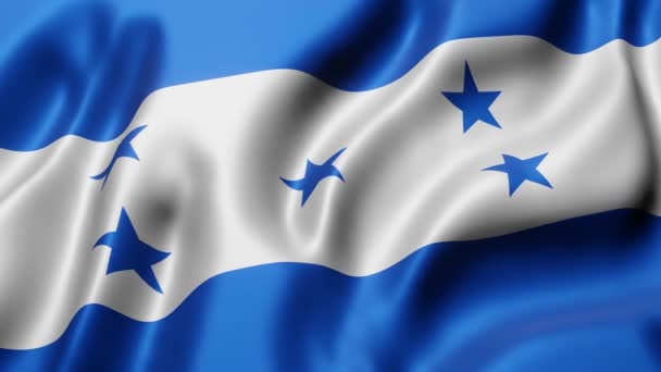 Визуализация Национального Флага Гондураса Машущего Петлевым Движением — стоковое видео