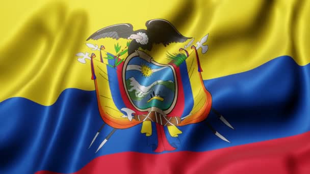 Rendering National Ecuador Flag Waving Looping Motion — Vídeo de Stock