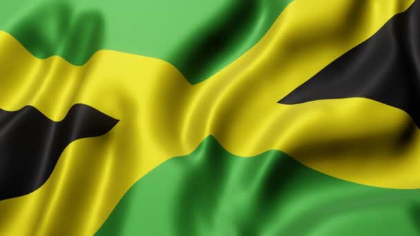 Renderização Uma Bandeira Nacional Jamaica Acenando Movimento Loop — Vídeo de Stock