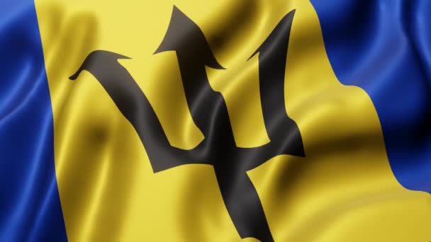 Återgivning Flagga Från National Barbados Viftar Loopande Rörelse — Stockvideo