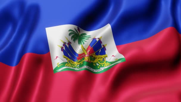 Representación Una Bandera Nacional Haití Ondeando Movimiento Bucle — Vídeos de Stock