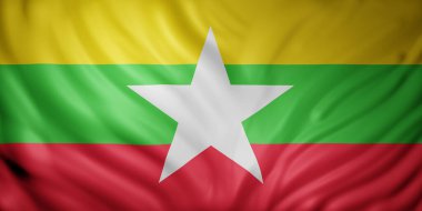 Ulusal Myanmar bayrağının 3D canlandırması