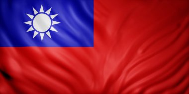 Ulusal bir Tayvan bayrağının 3D canlandırması