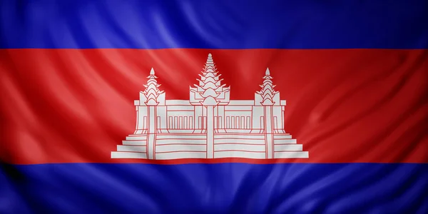 Weergave Van Een Nationale Cambodja Vlag — Stockfoto