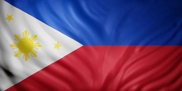 Renderização Uma Bandeira Natonal Filipinas — Fotografia de Stock