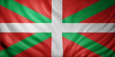 Bask Ülkesi İspanyol Topluluğu bayrağının 3D canlandırması