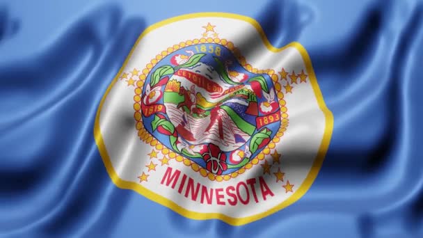 Vykreslování Minnesotské Vlajky Státu Usa Mávající Smyčkovým Pohybem — Stock video