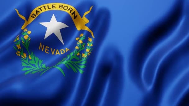 Renderização Uma Bandeira Estado Dos Eua Nevada Acenando Movimento Loop — Vídeo de Stock