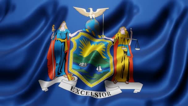 Vykreslování Vlajky Státu New York Smyčce — Stock video