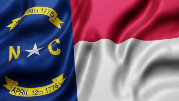 Rendering North Carolina State Flag Waving Looping Motion — Stock Video