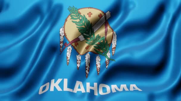 Rendering Oklahoma State Flag Waving Looping Motion — Stock Video