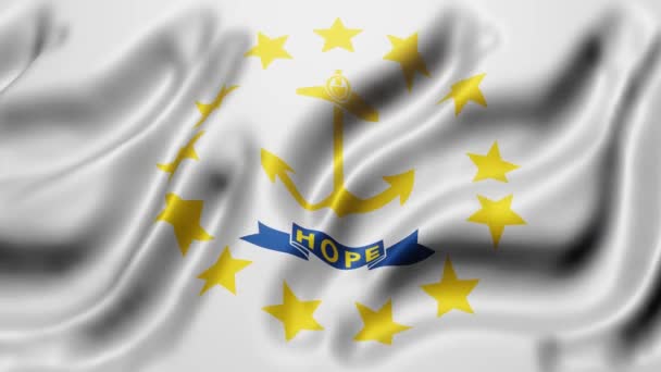 Rendering Rhode Island State Flag Waving Looping Motion — Stok video