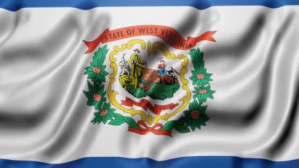 Weergave Van Een West Virginia Amerikaanse Vlag Zwaaiend Een Looping — Stockvideo