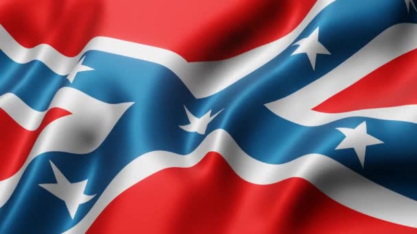 Representación Una Bandera Confederada Rebelde Los Estados Unidos Ondeando Movimiento — Vídeo de stock
