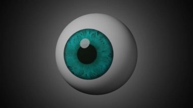 Siyah arka planda hareket eden bir insan mavi gözünün 3D görüntüsü