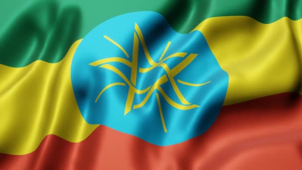 Рендеринг Національного Прапора Ефіопії Який Розмахує Непорушним Рухом — стокове відео