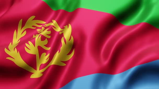 Rendering Dari Bendera Nasional Eritrea Melambai Lambaikan Dalam Gerakan Loop — Stok Video