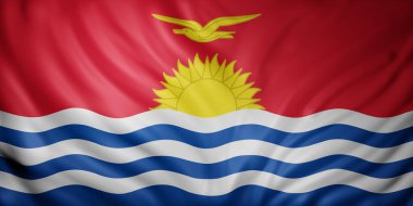 İpek bir Kiribati bayrağının 3D canlandırması