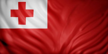 İpeksi Tonga bayrağının 3D canlandırması