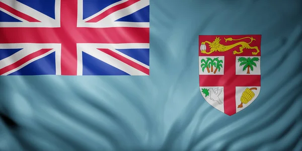 Rendering Dettaglio Una Bandiera Fiji Seta — Foto Stock
