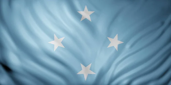 Representación Detalle Una Bandera Micronesia Sedosa — Foto de Stock