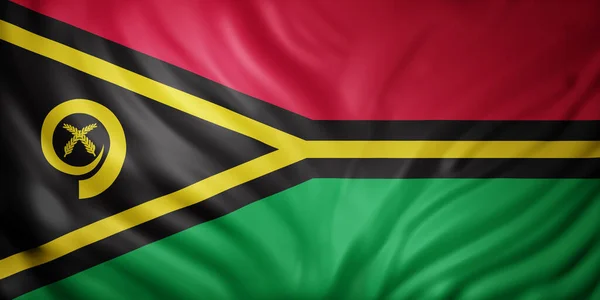 Rendering Dettaglio Una Bandiera Vanuatu Seta — Foto Stock