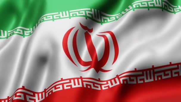 Рендеринг Национального Иранского Флага Машущего Петлевым Движением — стоковое видео