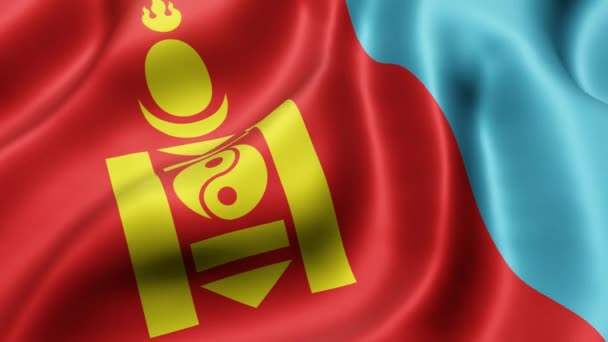 Renderowanie Flagi Mongolii Narodowej Machając Pętli Ruchu — Wideo stockowe