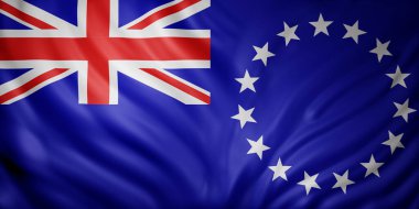 Cook Adaları bayrağının 3D yansıması