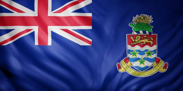 Rendering Della Bandiera Delle Isole Cayman Sventola — Foto Stock