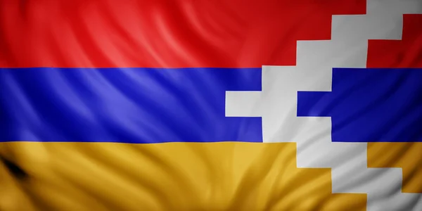 Renderização Bandeira República Artsakh Acenando — Fotografia de Stock