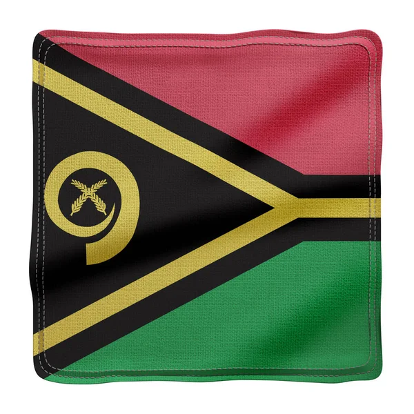 Darstellung Eines Details Einer Seidenen Vanuatu Flagge Auf Weißem Hintergrund — Stockfoto