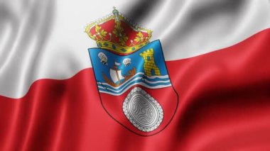 3d rendering of a Cantabria Spanish Community flag waving in a looping motion.