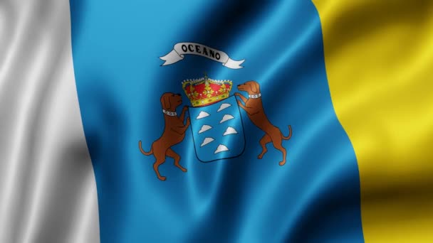 Rendering Una Bandiera Della Comunità Spagnola Delle Isole Canarie Che — Video Stock