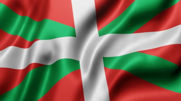 Rendering Basque Country Spanish Community Flag Waving Looping Motion — Stok video