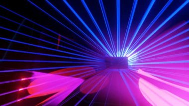 Soyut hareket arka planında çok renkli parlak neon ışıklar. Kusursuz döngü. Video animasyonu Ultra HD 4K 3840x2160