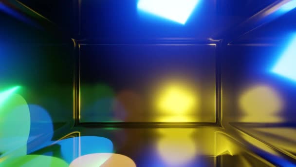 Multi Gekleurde Gloeiende Neon Lichten Abstracte Beweging Achtergrond Naadloos Lussen — Stockvideo