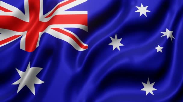 Рендеринг Флага Австралии Машущего Петлевым Движением — стоковое видео