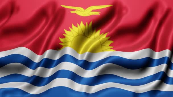 Representación Una Bandera Nacional Kiribati Ondeando Movimiento Bucle — Vídeos de Stock