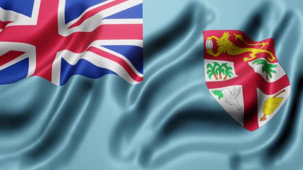 Vykreslování Vlajky Fidži Mávající Smyčkovým Pohybem — Stock video
