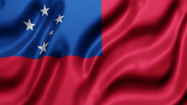 Representación Una Bandera Nacional Samoa Ondeando Movimiento Bucle — Vídeos de Stock