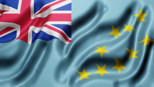 Renderização Uma Bandeira Nacional Tuvalu Acenando Movimento Loop — Vídeo de Stock