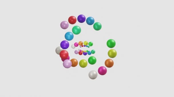 Rendering Abstract Composition Some Multicolored Spheres Turning Infinite Loop Seamless — Stock Video