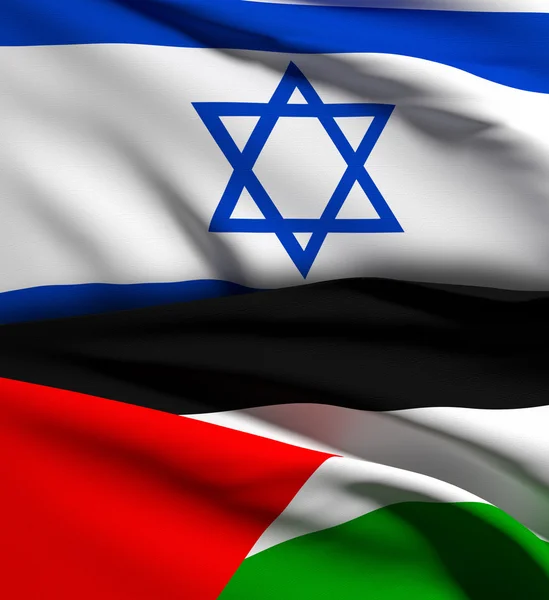 Vlag van Israël en Palestina — Stockfoto
