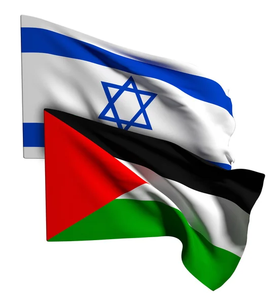 Bandeira de Israel e Palestina — Fotografia de Stock