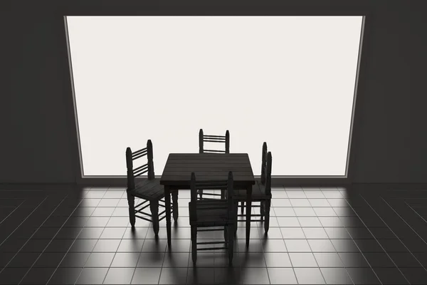Стол и стулья — стоковое фото